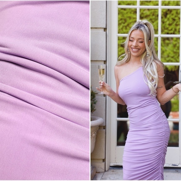 - LULUS Prom Wedding Special Event Sexy One Shoulder Bodycon Midi Dress - Picture 3 of 4